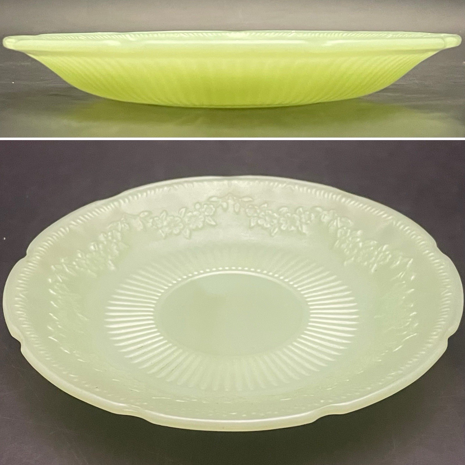 Anchor Hocking Jadeite Alice Replacement Saucer Only 1945-1949 USA 6 1/8″dia