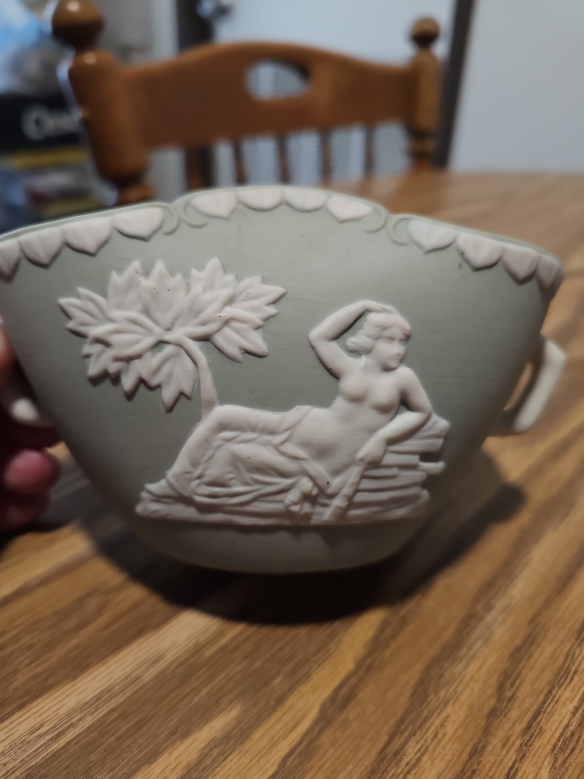 Jasperware Sage Green Dish
