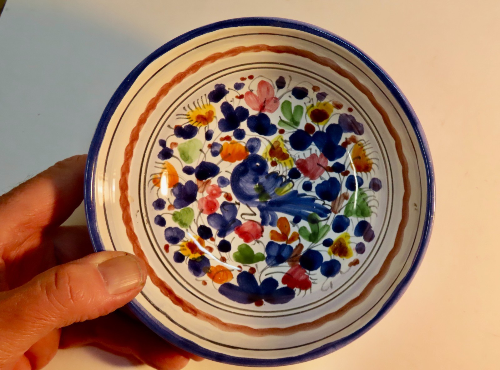 Vintage Deruta Majolica Ceramic Small Bowl Hand-Painted, Italy 5 1/2 Inches, New