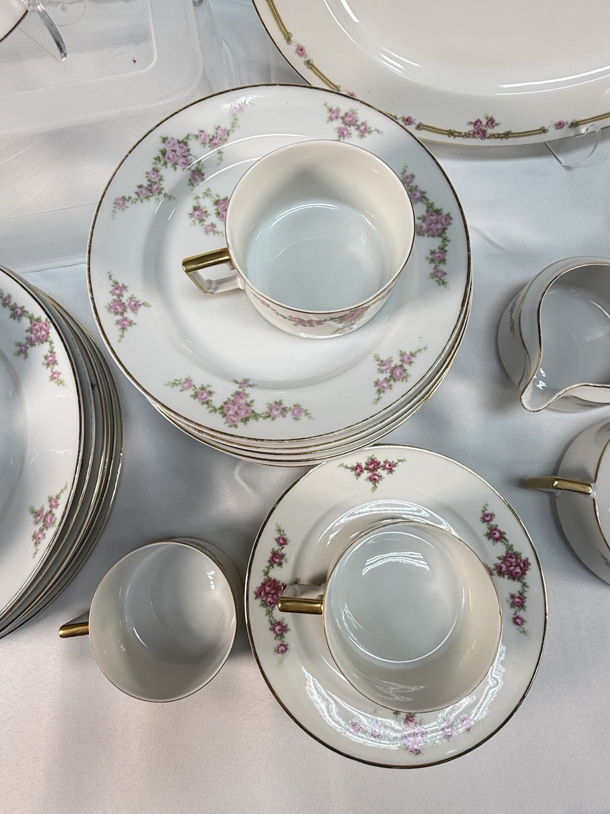 Vintage Heinrich & Co Rosalinda Bavaria China Set – 44pc Pink Rose Gold Trim