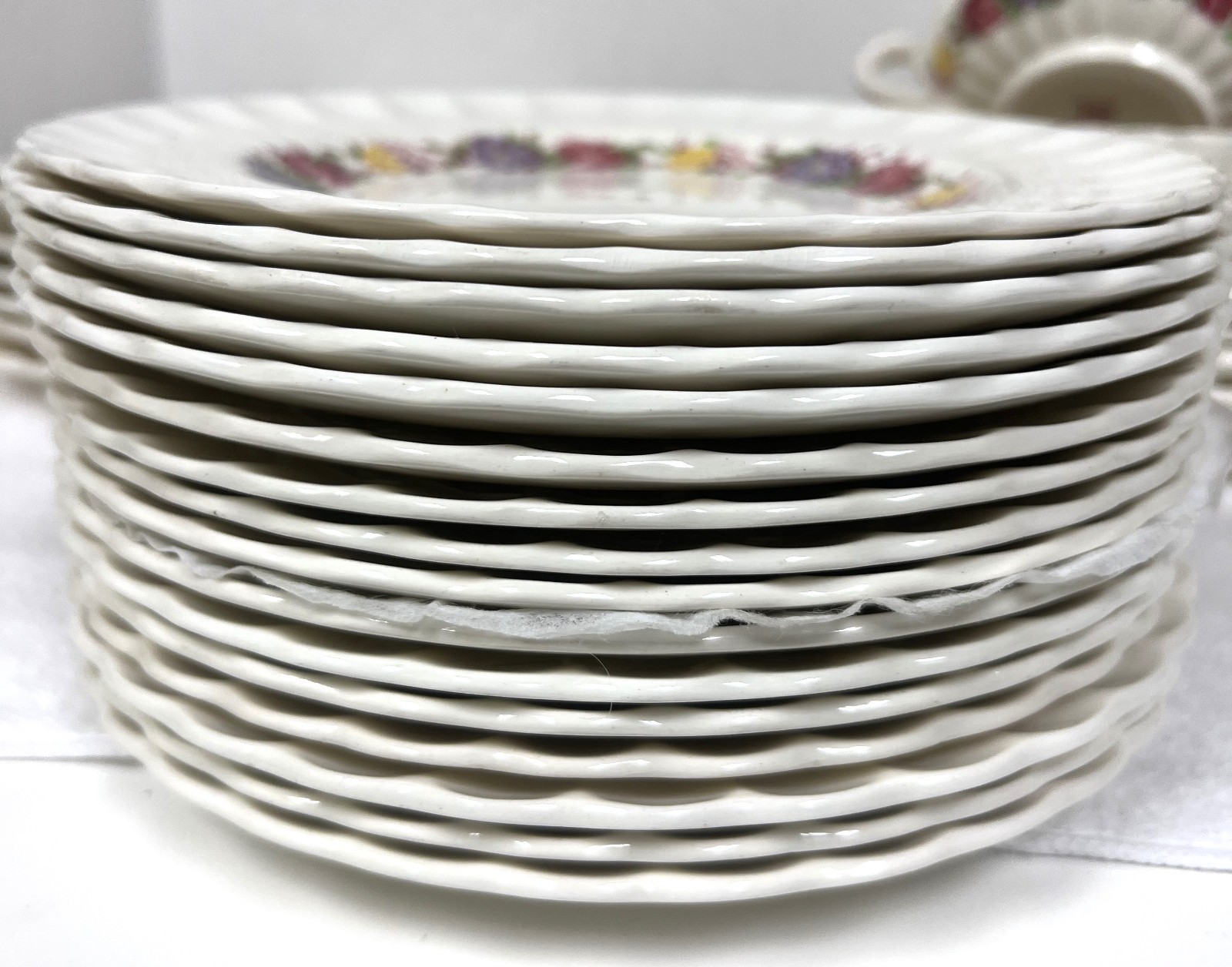 OLD Copeland Spode Rose Briar Basket Weave Rim