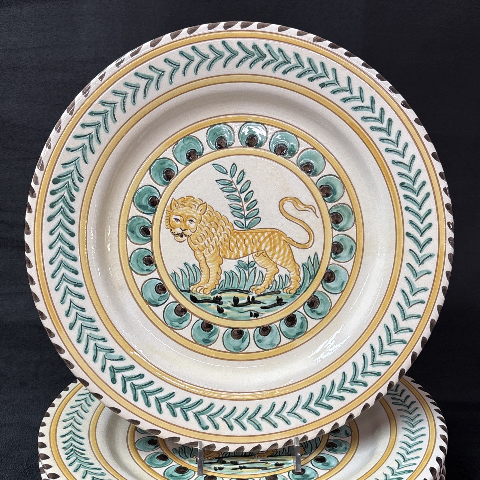 Grazia Deruta LION for Bergdorf Goodman Plate 11 1/4 Inches #CRAZED#