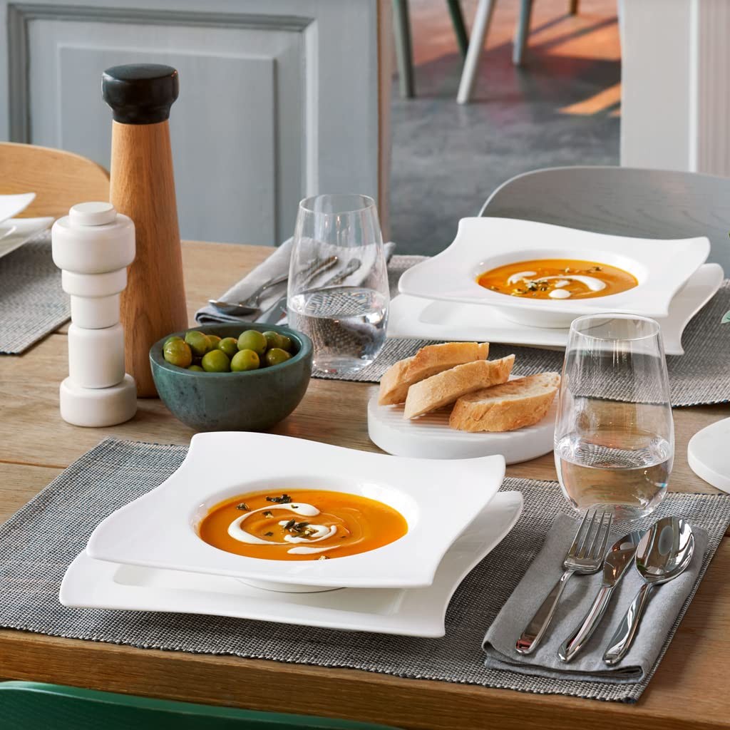 Villeroy & Boch New Wave Dinner Plate, 10.5 in, Premium Porcelain, White