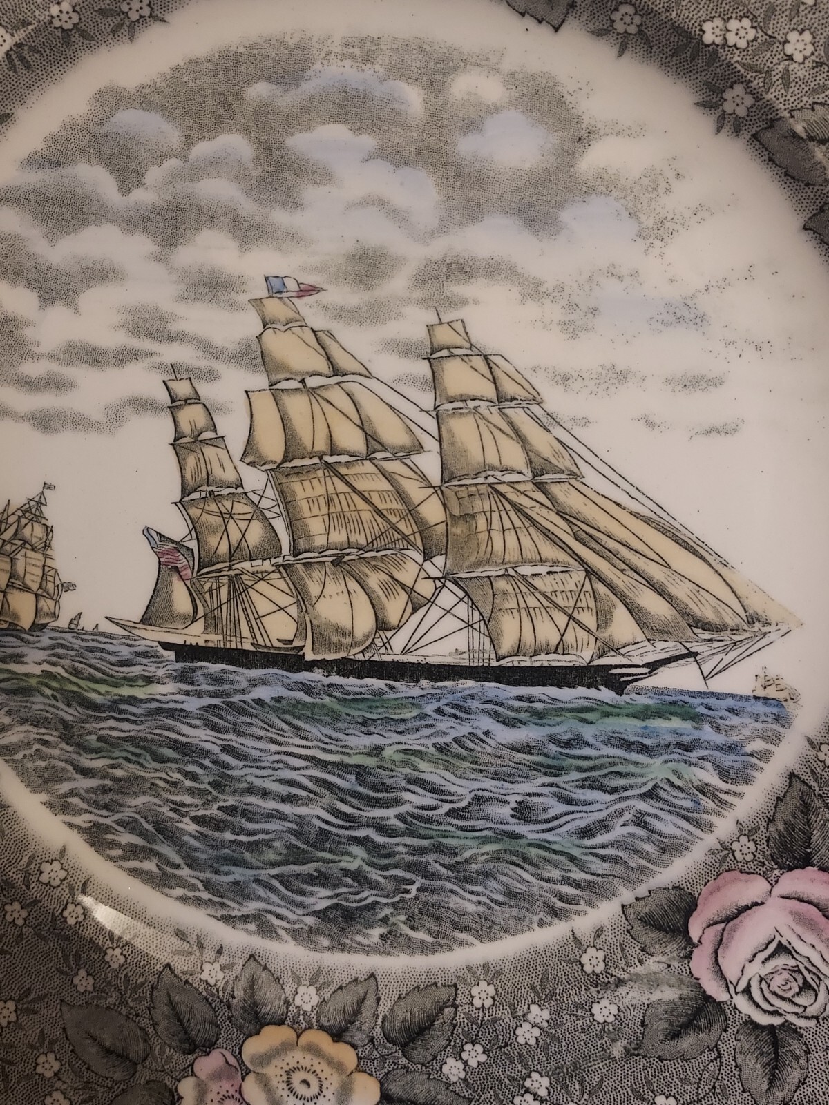 ADAMS England THE CLIPPER SHIP SWEEPSTAKES Currier Ives DINNER PLATE Engravings