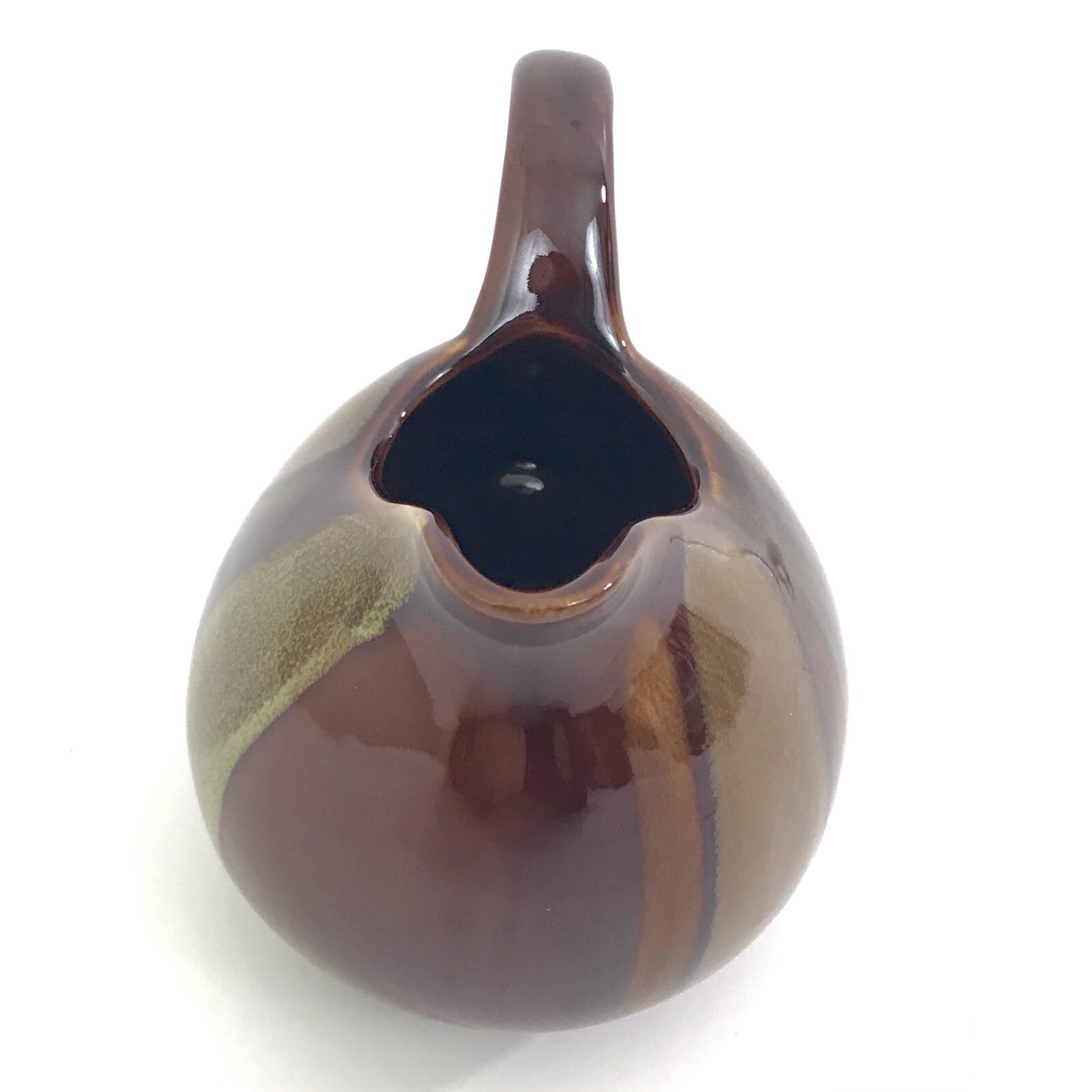 SANGO Avanti Brown Stoneware CREAMER 4722 Pitcher Drip Glaze Multicolor NEW
