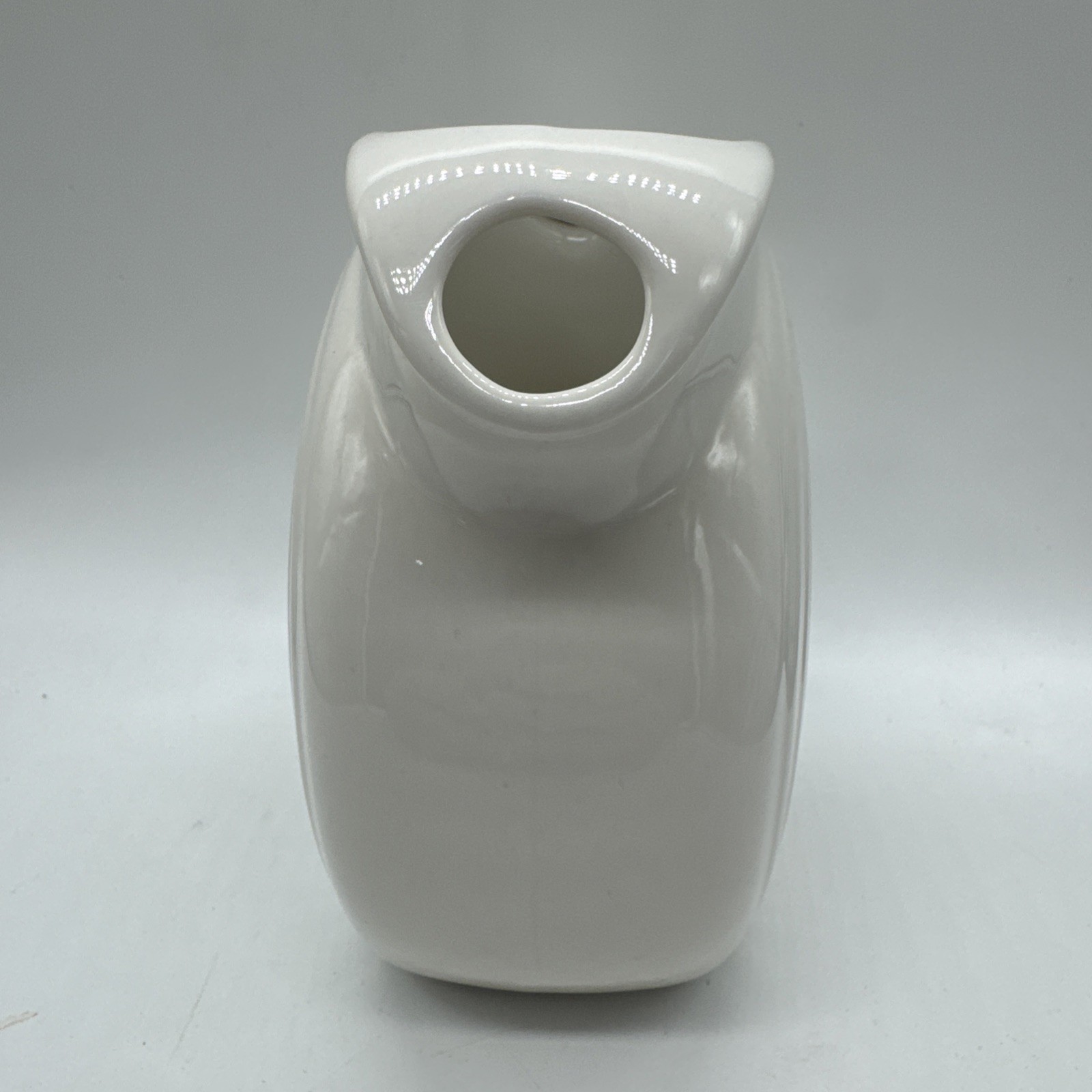 FIESTA Small Disc Disk Pitcher Holly Ribbon Christmas Creamer White 28 Oz