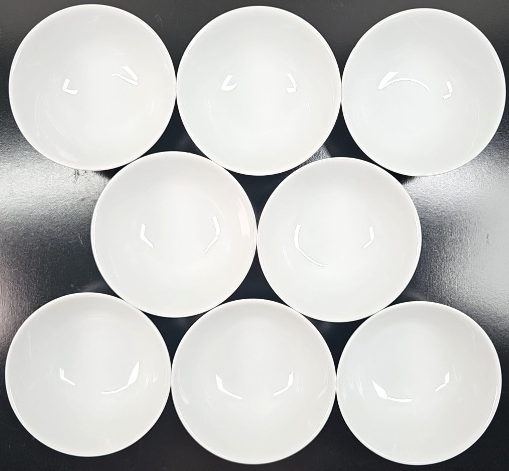 8) Pier 1 Luminous White Individual Dip Bowls Set Small Round Serving Dishes Lot