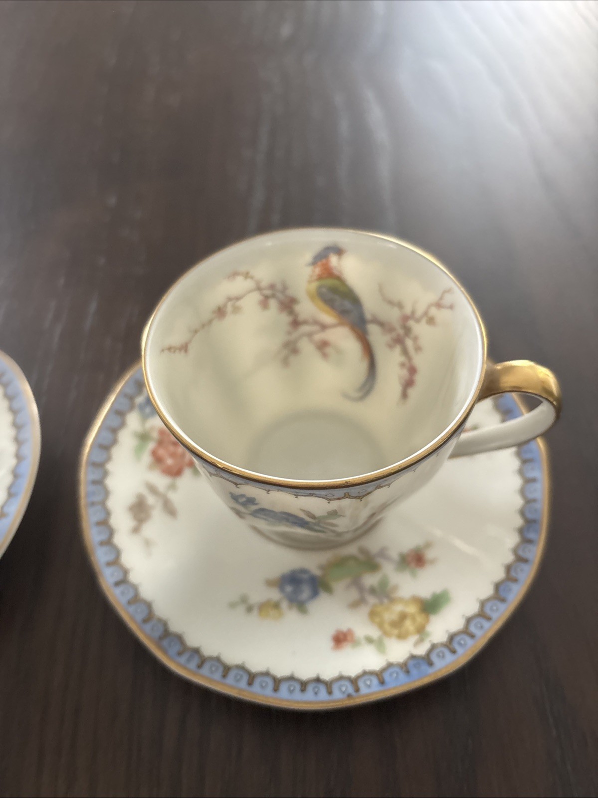 Lot of 2 Theodore HAVILAND Limoges France Cup & Saucer Birds Of Paradise
