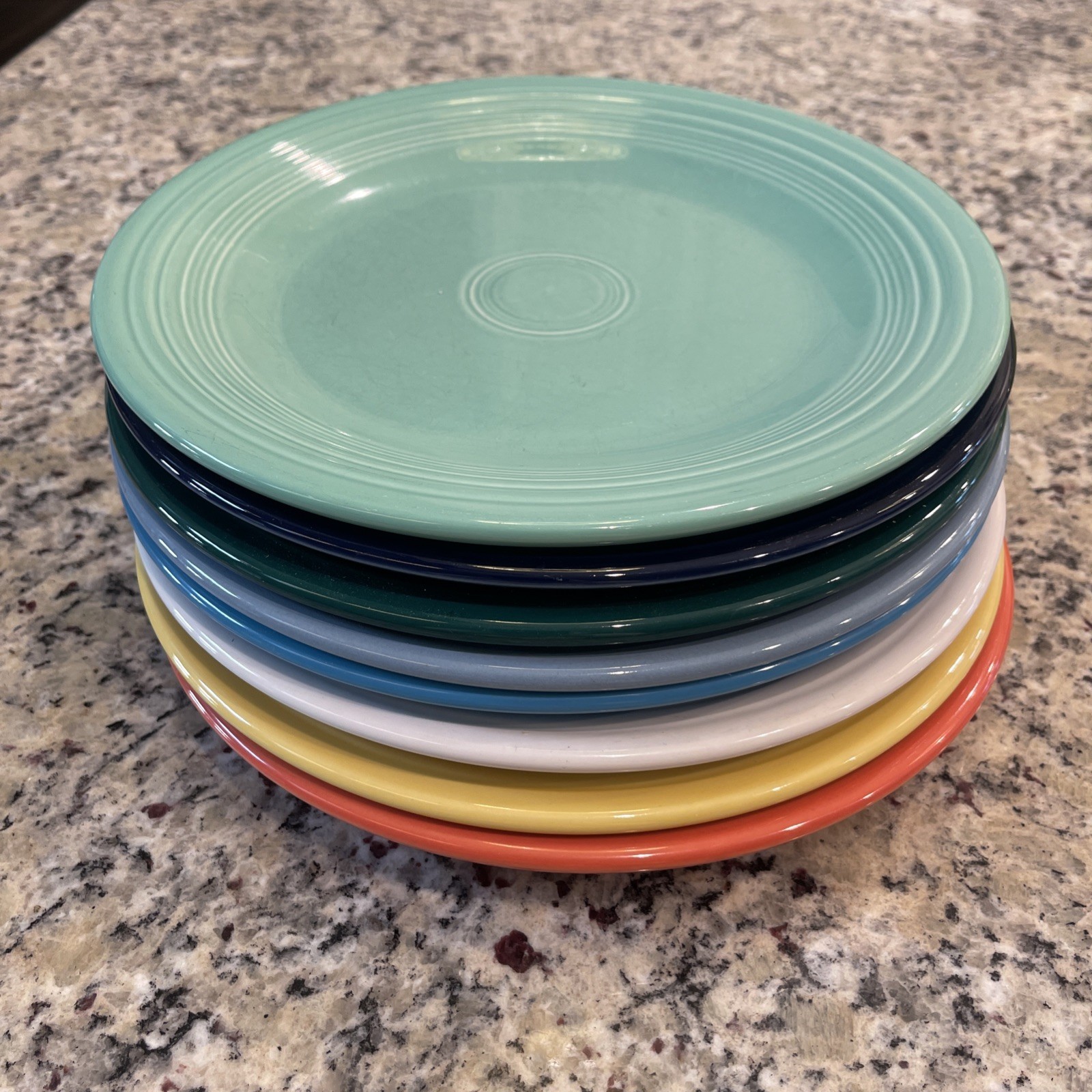 (8) Classic Fiesta Ware 10.5″ Mixed Colors Dinner Plates USA