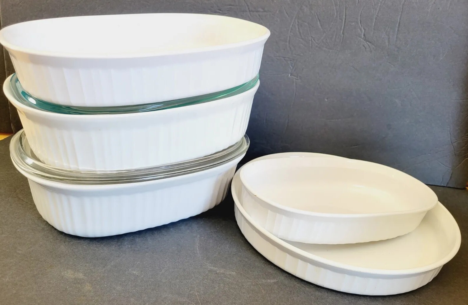 Corning Ware French White 7 Piece Set EXC