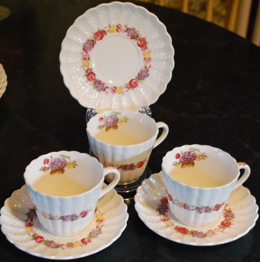 Vtg Set 3 SPODE ROSE BRIAR 5 Piece Place Settings [15 pc total] England OLD MARK