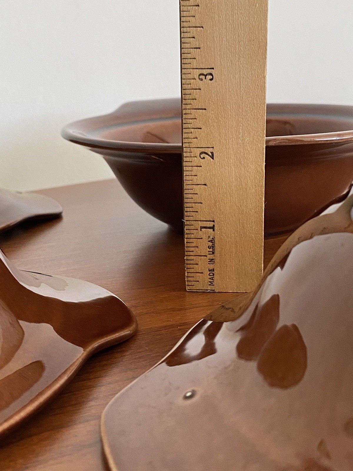 Set Of 6 Early California Brown Lugged Chowder Soup Bowls Vernon Kilns Vintage