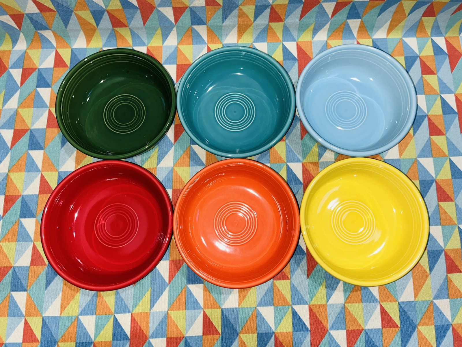 NEW mix set 6 FIESTA small cereal fruit BOWLS FIESTAWARE 14 oz Yellow Blue Green