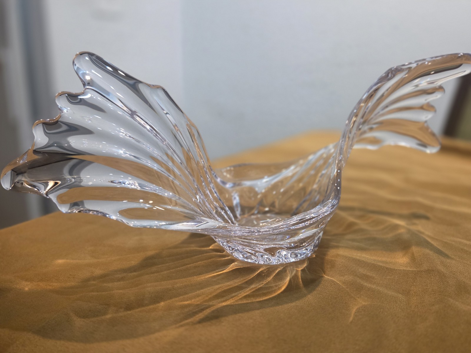 Gorgeous Art Vannes France Lead Crystal Centerpiece 15″ Wide Art Deco