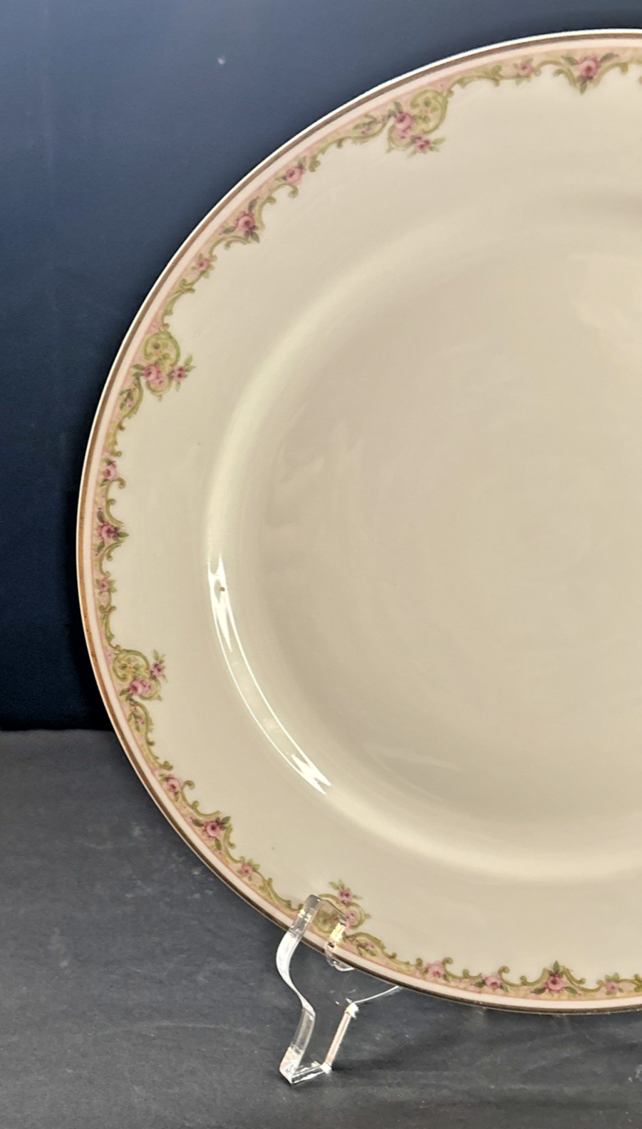1930s Theodore Haviland Limoges PLATES Pink Rose Scrolls Gold Trim REPLACEMENT
