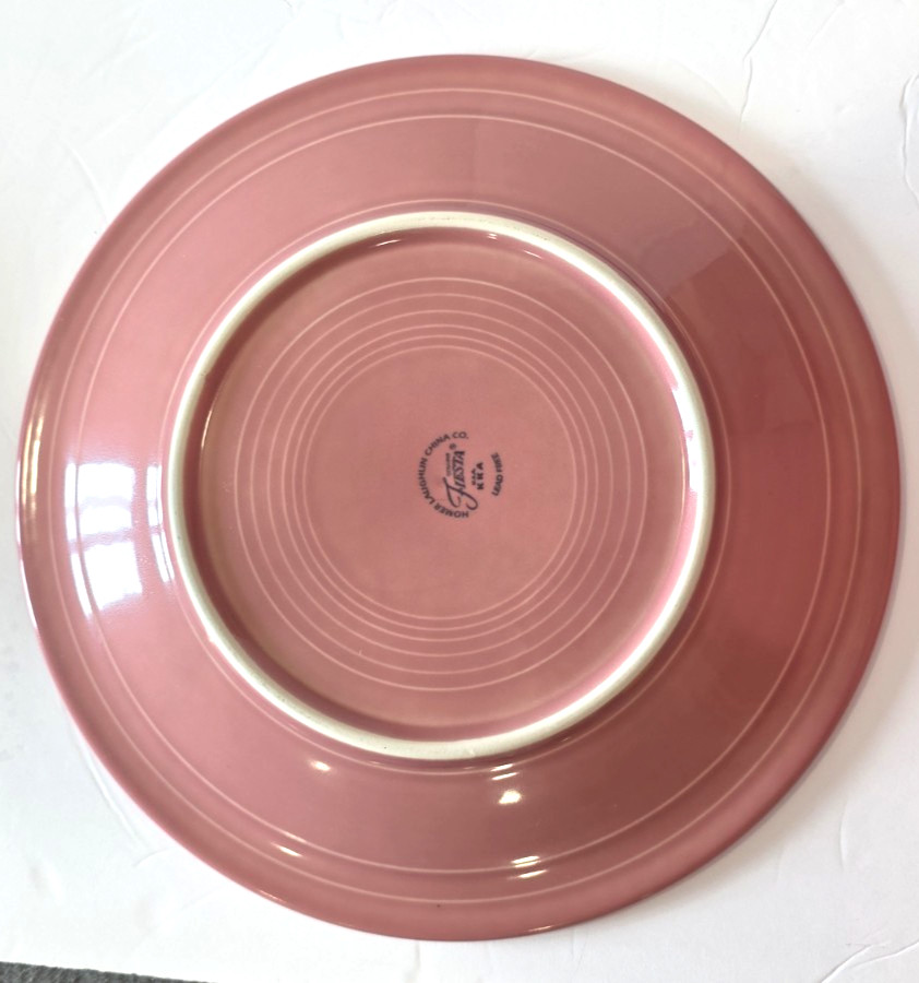 Fiesta Dinner Plate Classic Rim. Rose 10 1/2 Inches, Fiesta Ware Set of 3 Plates