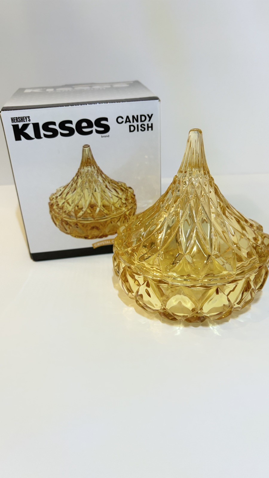 Hershey’s Kisses Crystal Covered Candy Dish Gold by Godinger New in Box