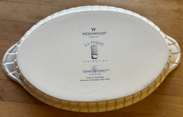 Wedgwood Made in England Grand Gourmet La Toque 2001 14″ Baking Dish Oval Gratin