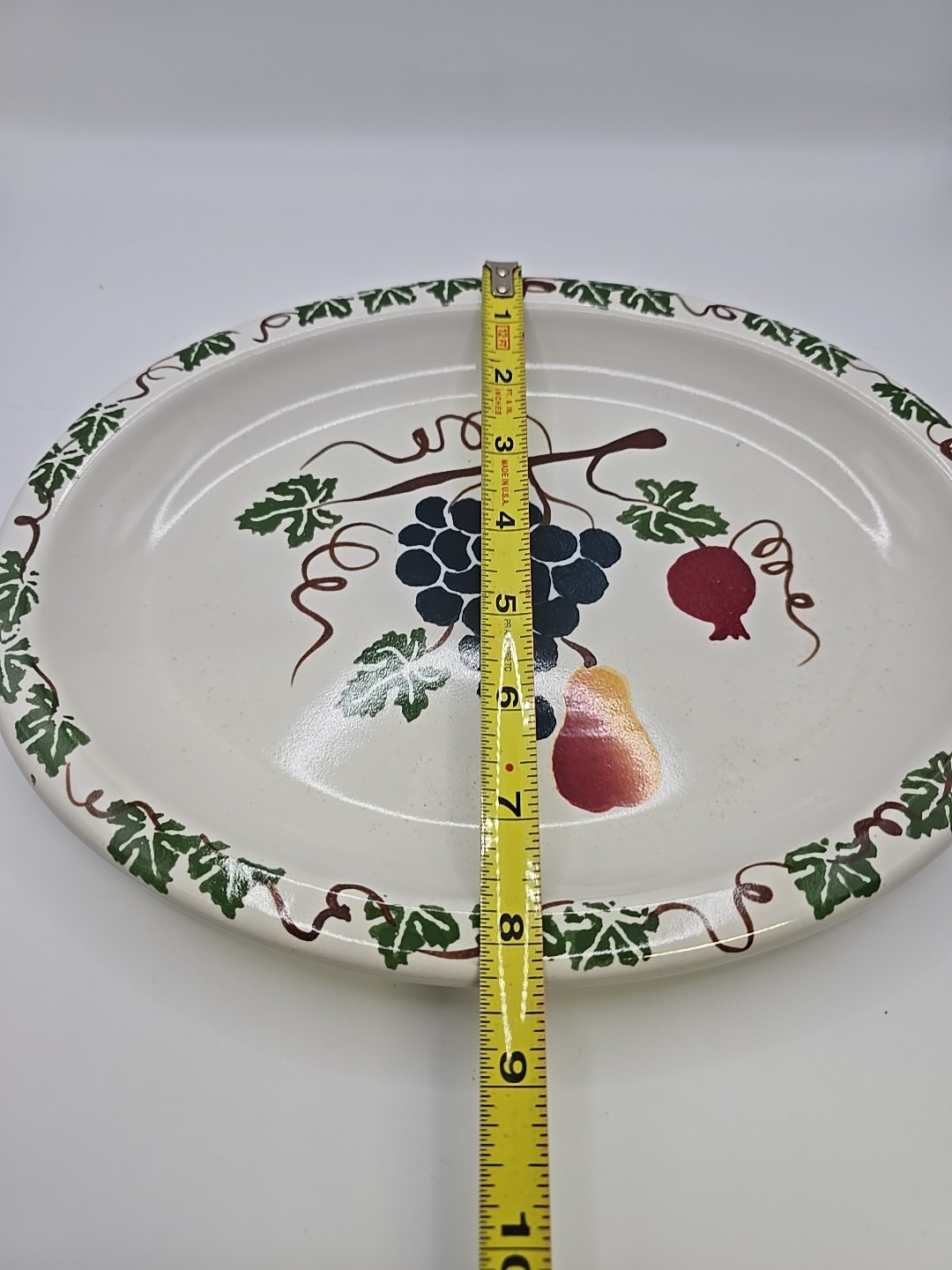 CHAPARRAL POTTERY USA OVAL PLATE PLATTER Fruit and Leaves USA