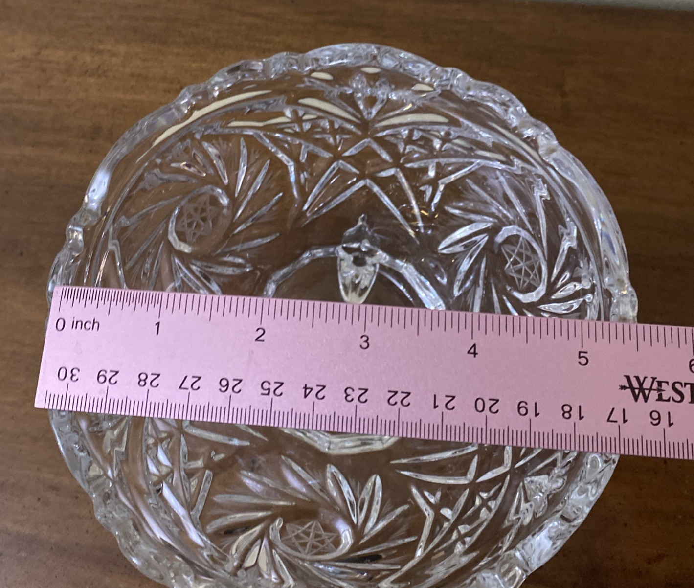Crystal Candy Dish Star Of David 3 Footed Vintage Heavy 5.5 X 4“ High Polished
