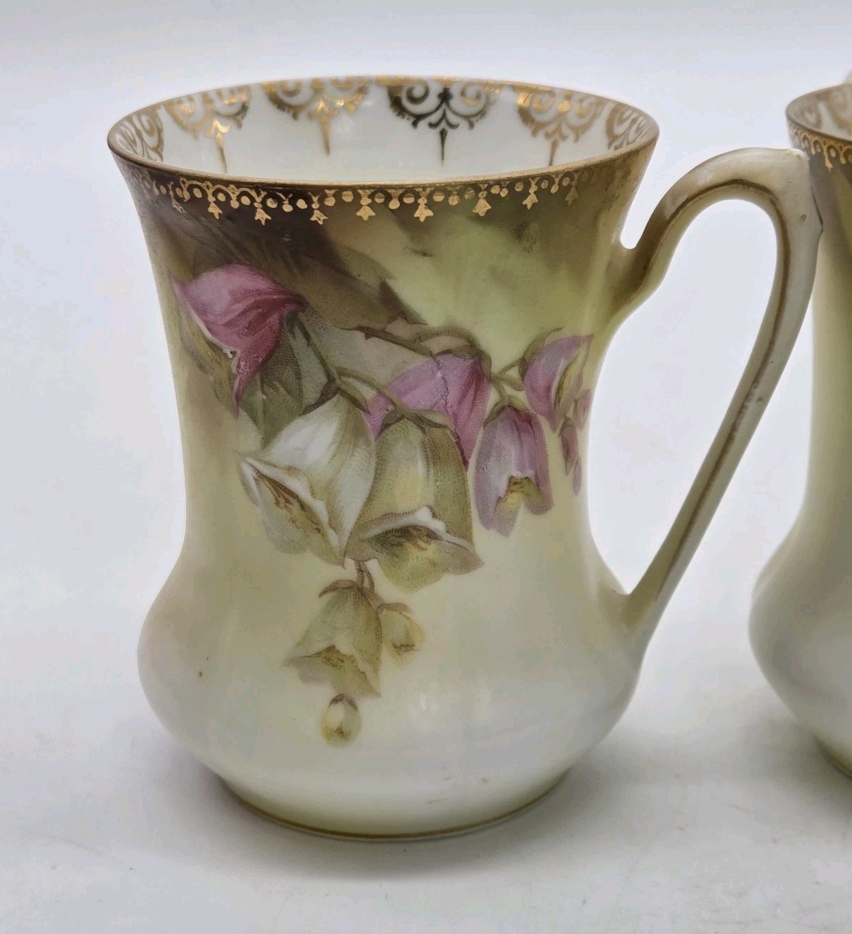RS PRUSSIA Small Coffee Chocolate Demitasse Cup 3″ Foxglove Set of 3 Antique