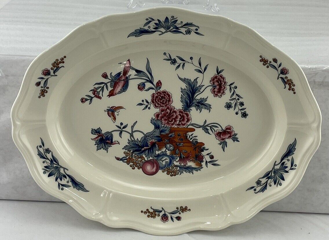 Wedgwood Williamsburg Potpourri~( 1 ) Floral Oval Serving Platter 15.5 x 12″ EUC