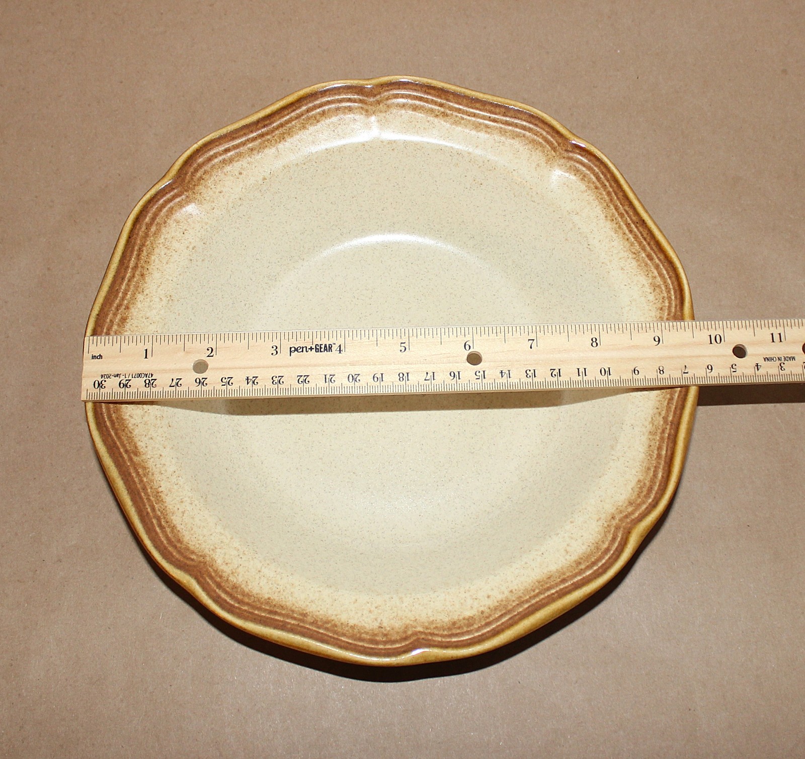 Mikasa Whole Wheat E800 Stoneware Serving Platter 12.5″ & Serving Veg Bowl 9.75″