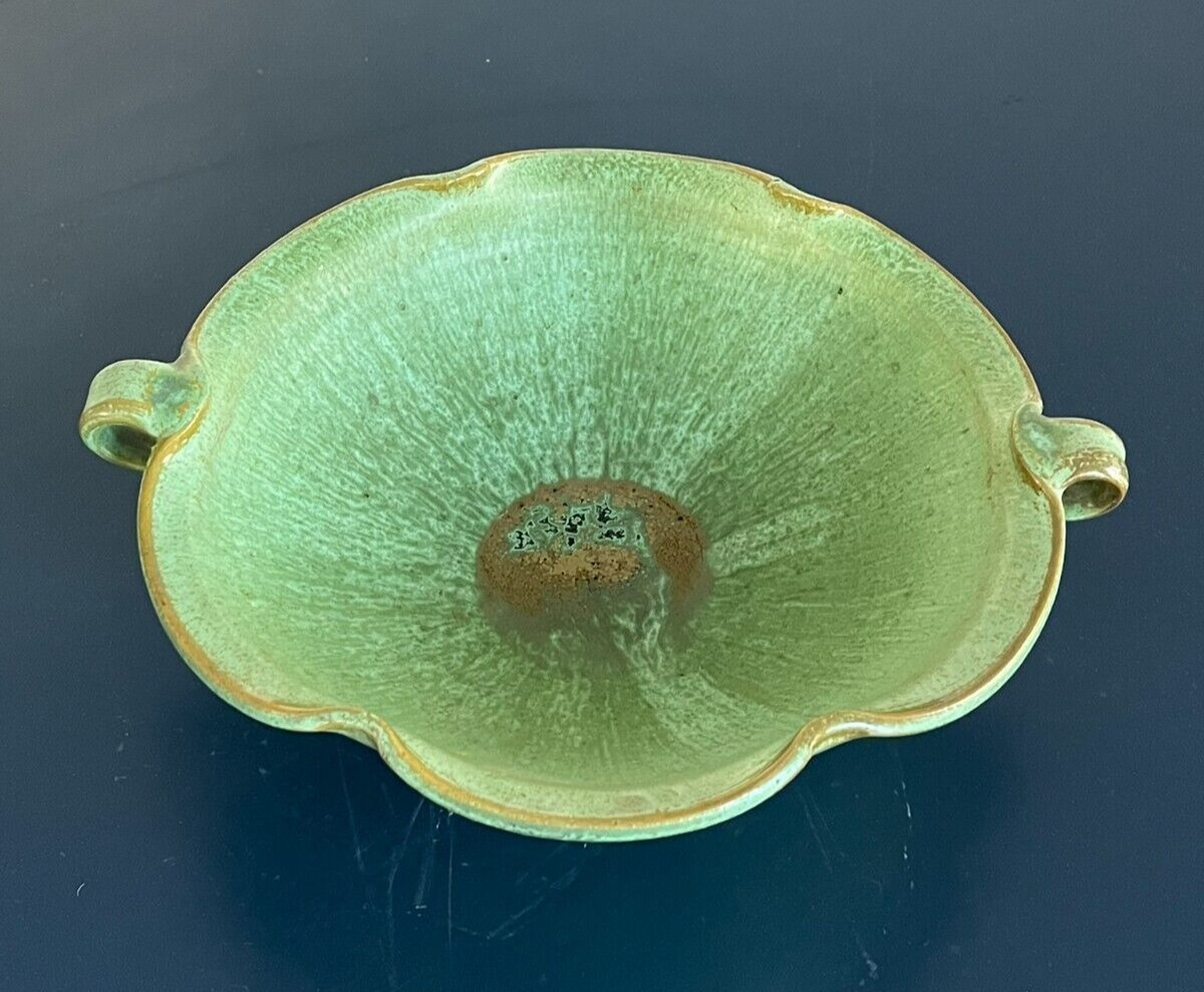 ROYAL CROWN POTTERY NORTH CAROLINA 1939-42 MATTE GREEN 10″ BOWL – Gorgeous!