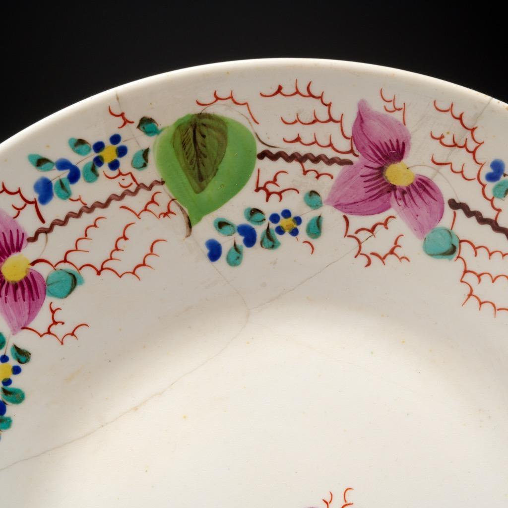 Antique 19th C Sunderland British Pink Floral Soup Cereal Bowls 3pc Mixed Lot