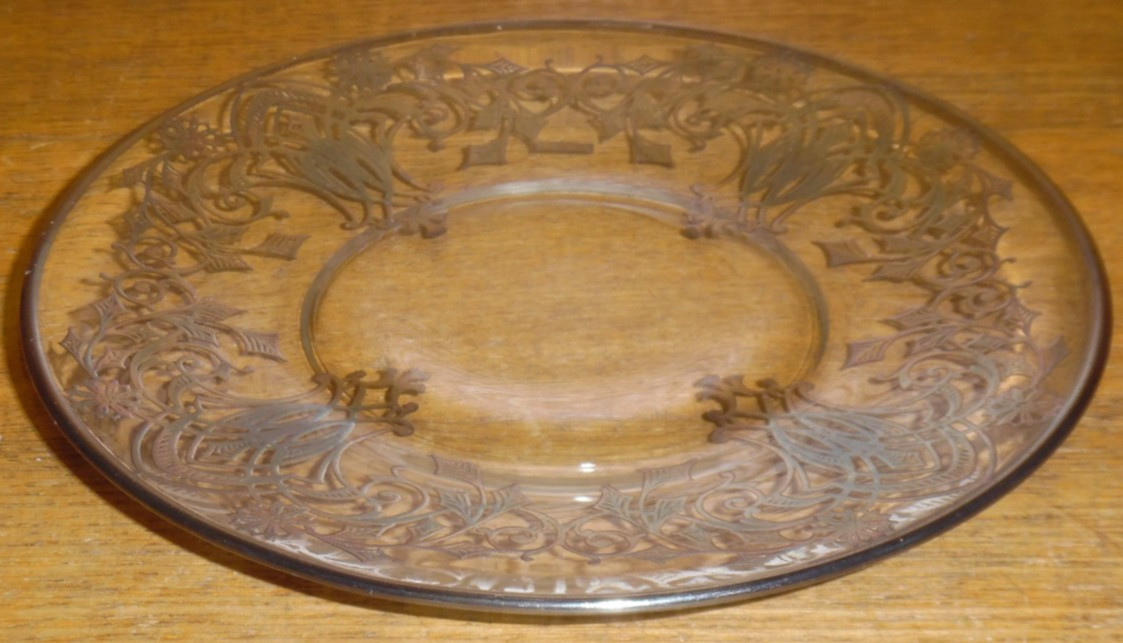 Old Silver Overlay Glass Bread Plate – 6.25 in