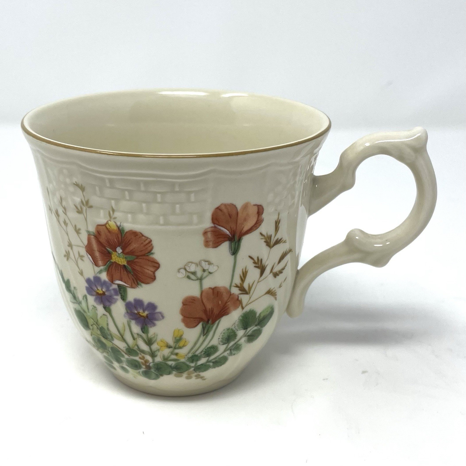 Mikasa Margaux Fine Ivory Teacup Coffee Cup Set of 4 Floral Gold Rim