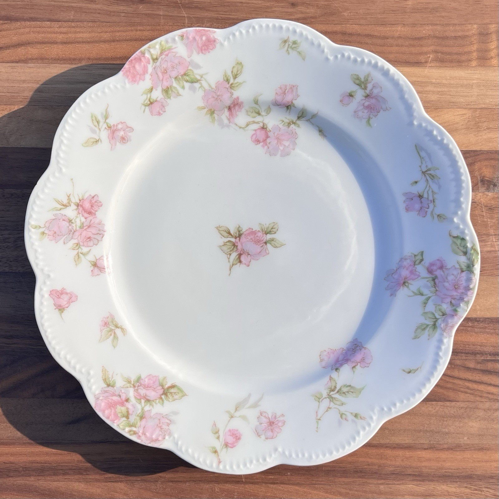 Antique Haviland Limoges Schleiger 39C Luncheon Plates Set 5 Pink Roses 8.5”