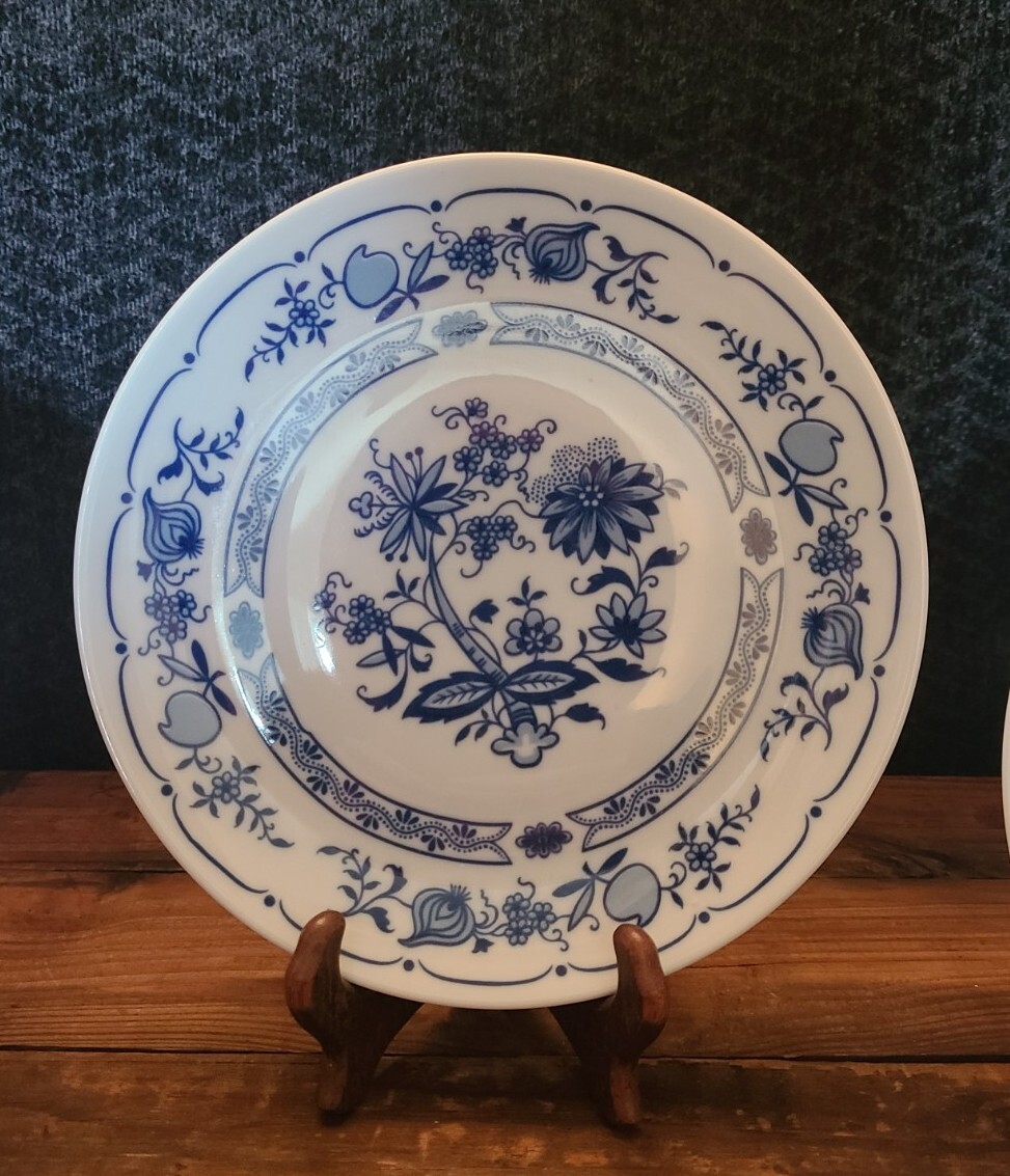 3 Graf Von Henneberg “Blue Onion” Salad Plates Echt Kobalt Germany EUC 7.5 inch
