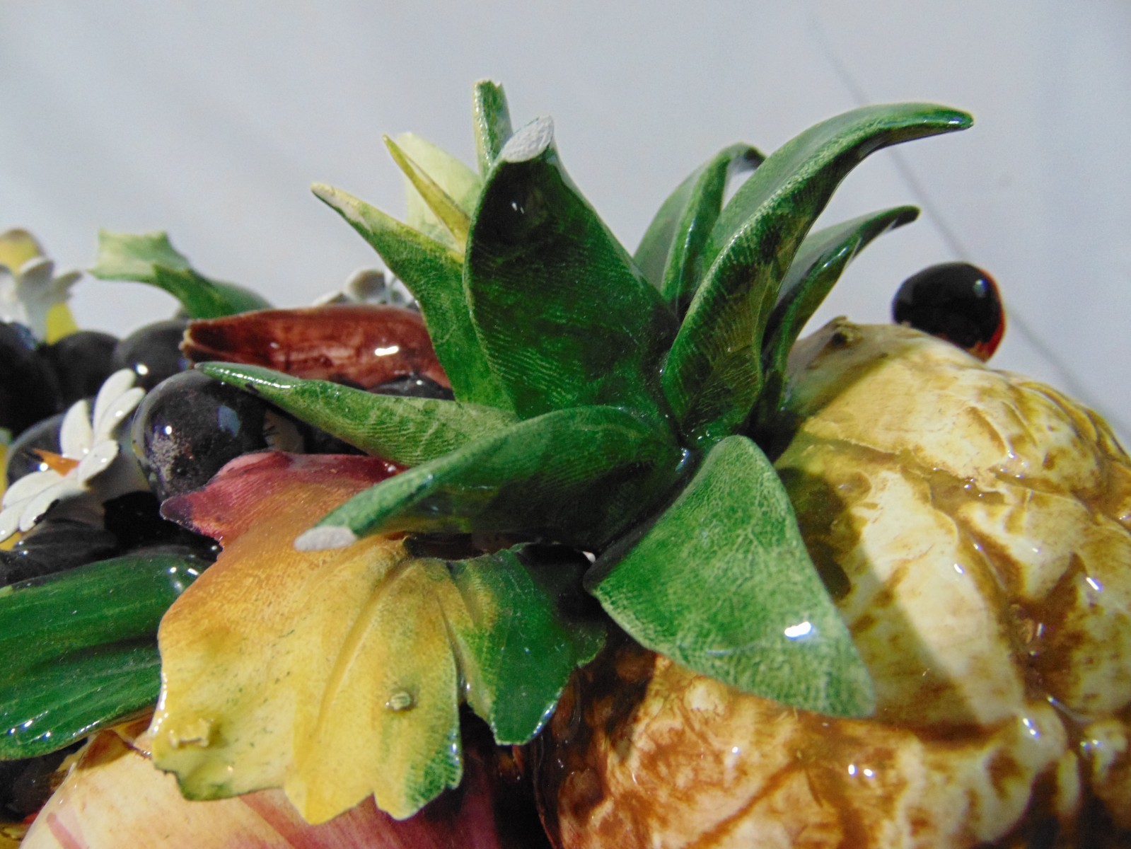 Capodimonte Majolica Fruit Flower Centerpiece Bowl Francolino Capretti