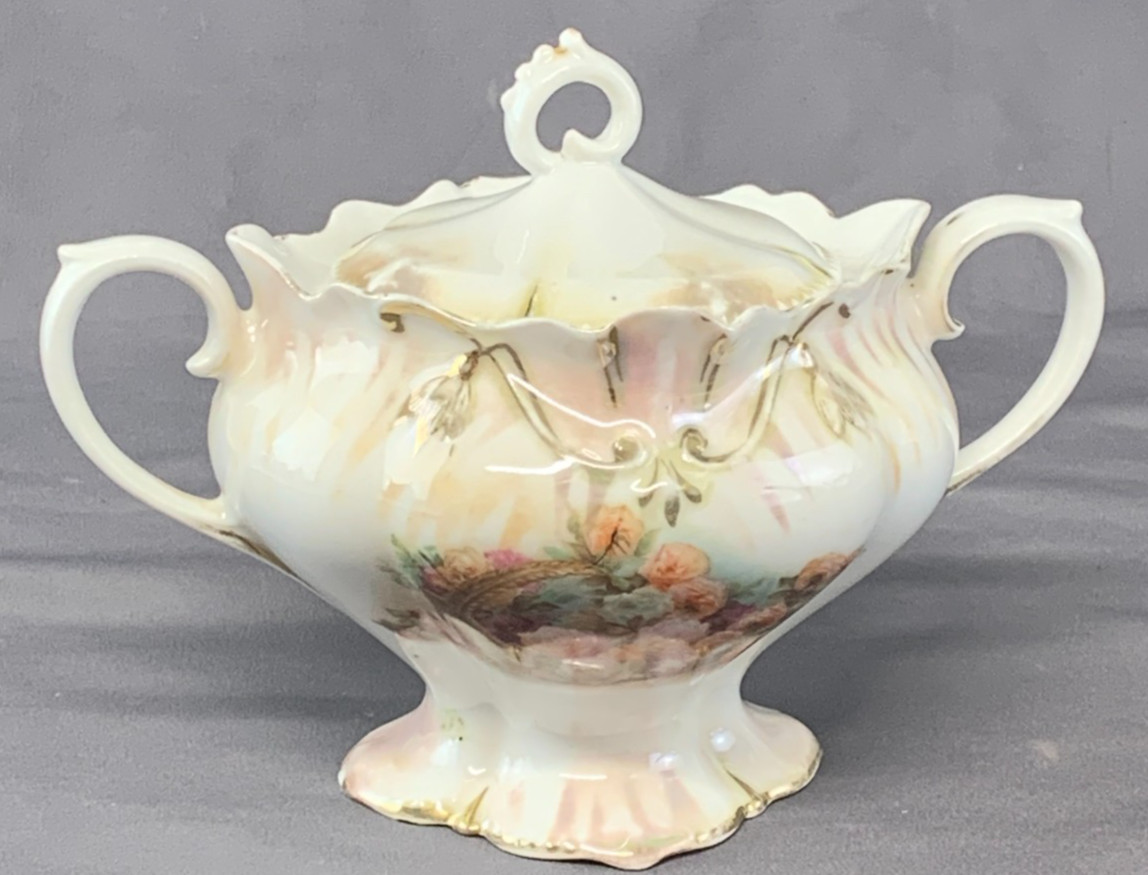 Antique RS Prussia Porcelain Lot of 4 – Creamers, Open Sugar and Covered Sugar