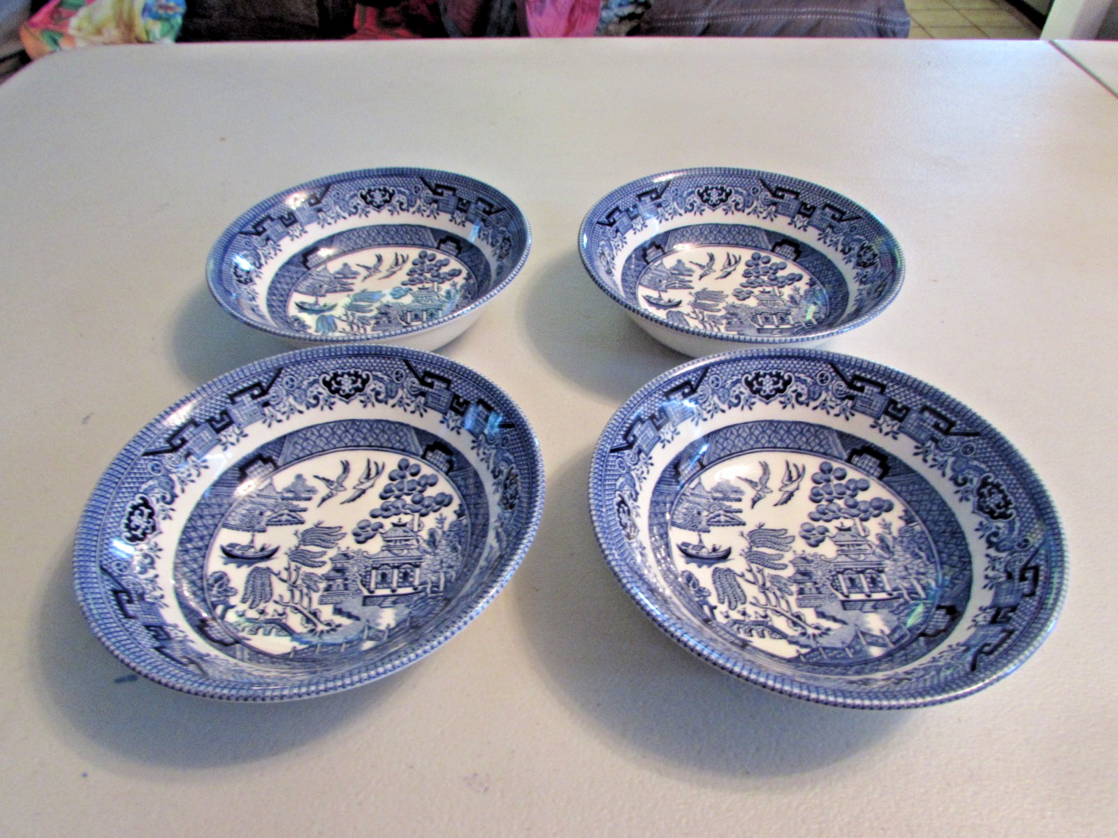 Churchill Willow Blue(Georgian) Set of 4 Cereal Bowls Made In England