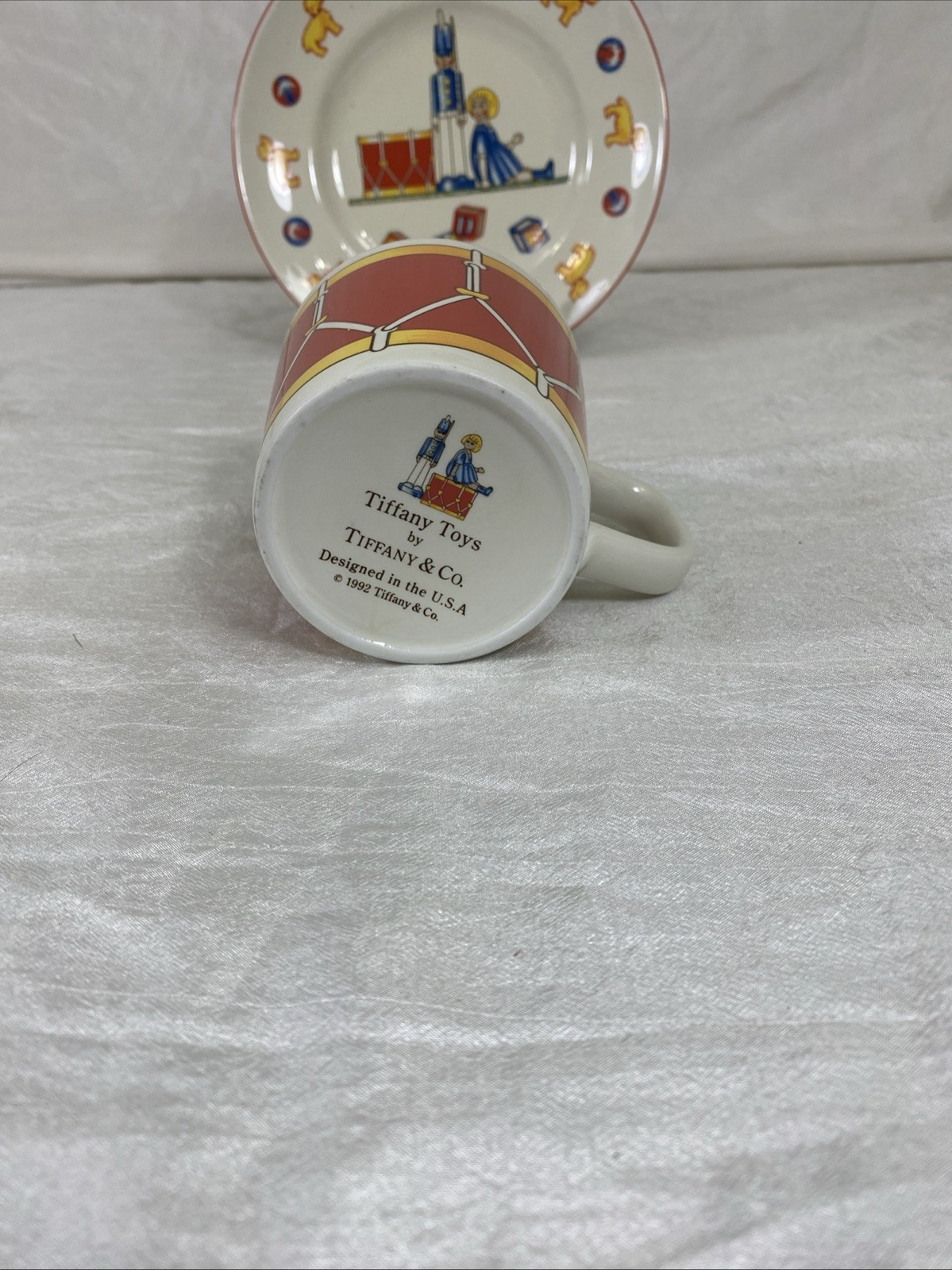 Vintage Tiffany Toys 2-Piece China Child’s Infant’s Dish Set 1992 Plate & Mug