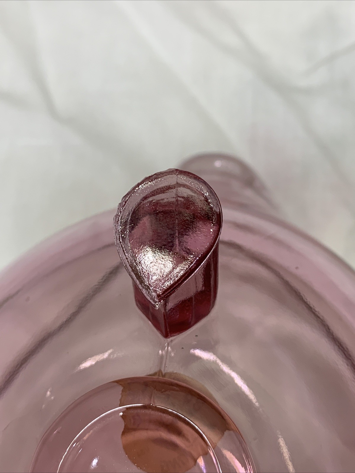 Viking Heart Shaped Glass Candy Trinket Dish Cranberry Pink 3 Foot Dalzell Line