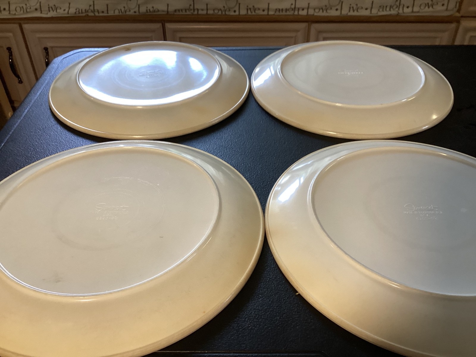 Set of (4) Wheat Pattern Plastic “Somerset” 9 7/8” Dinner Plates