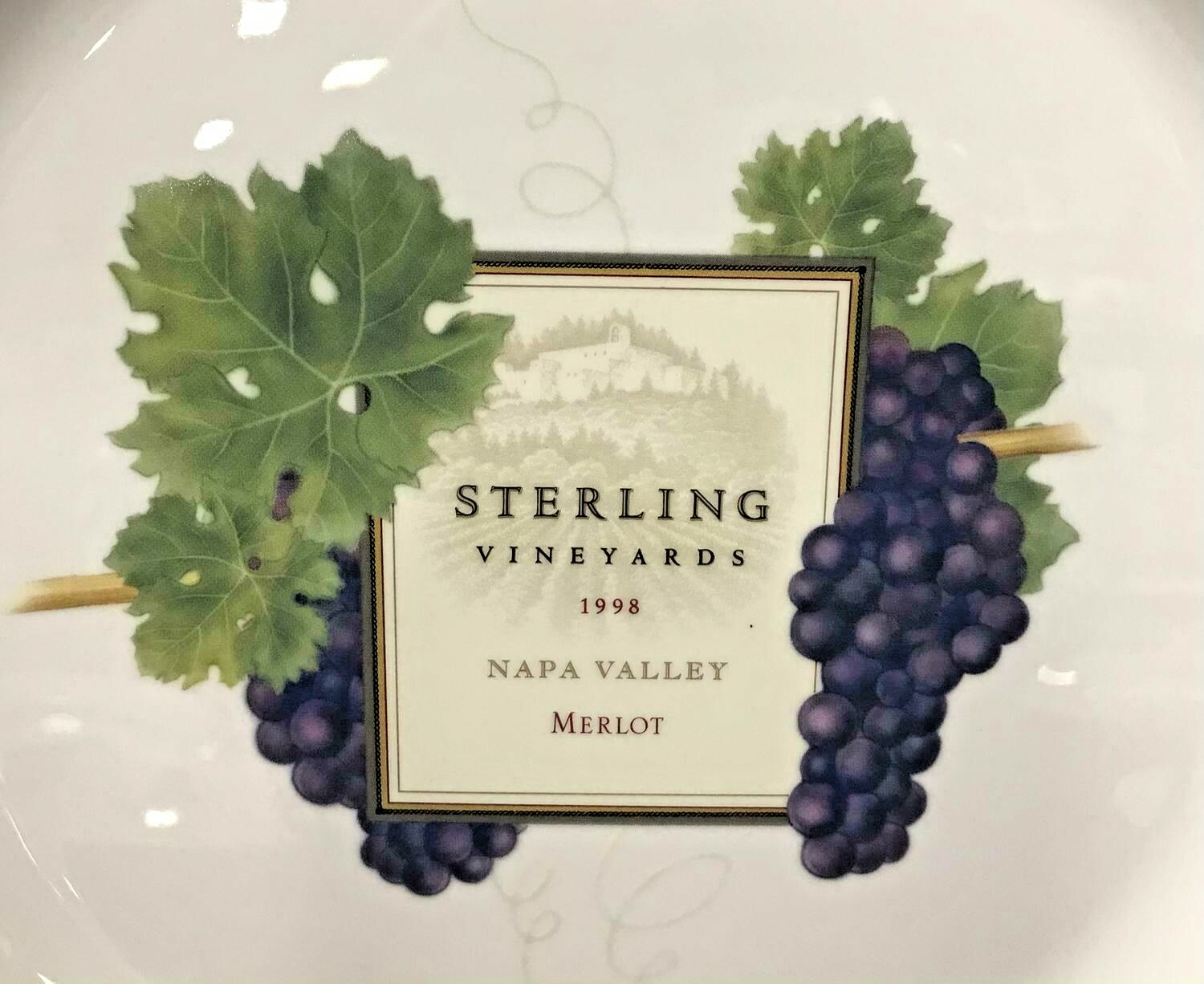 Wedgwood Grand Gourmet Sterling Vineyards Merlot 1998 Accent Plate New – Rare