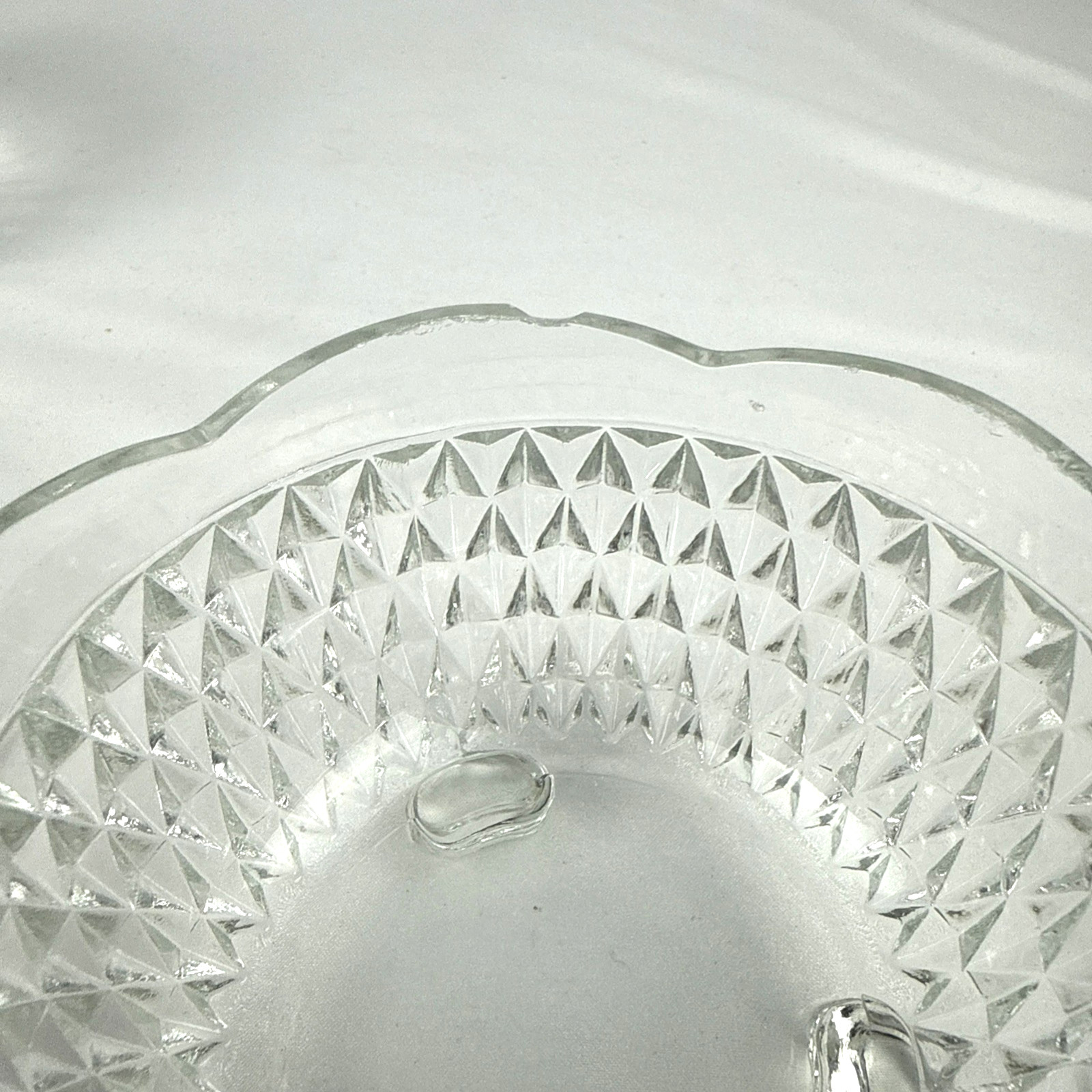 Vintage Indiana Glass Diamond Point Candy Dish Bowls Set of 4 Clear Pressed 5″
