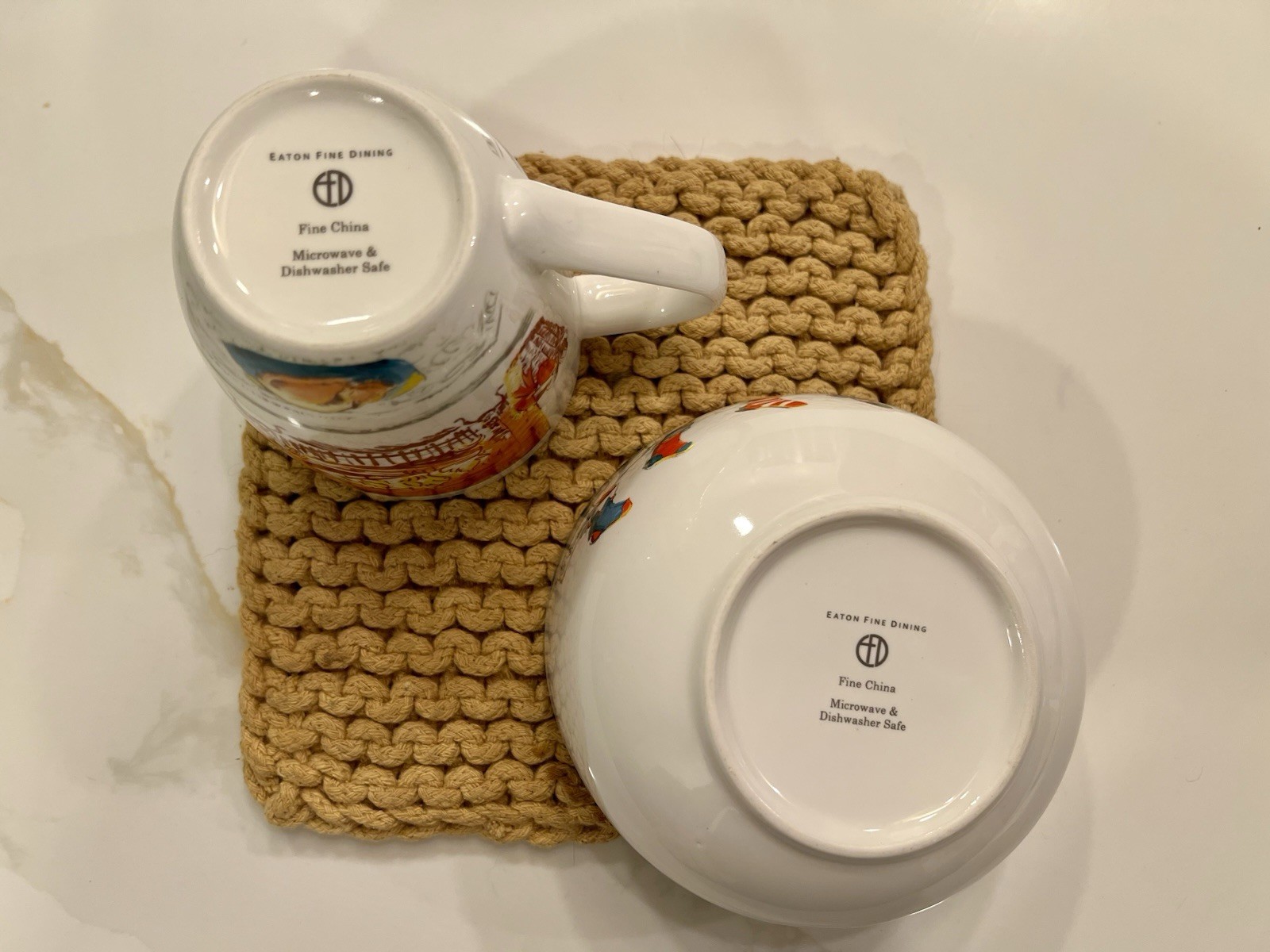 Eaton Fine Dining Christmas Mug and Bowl Set Fireplace Stockings Holiday