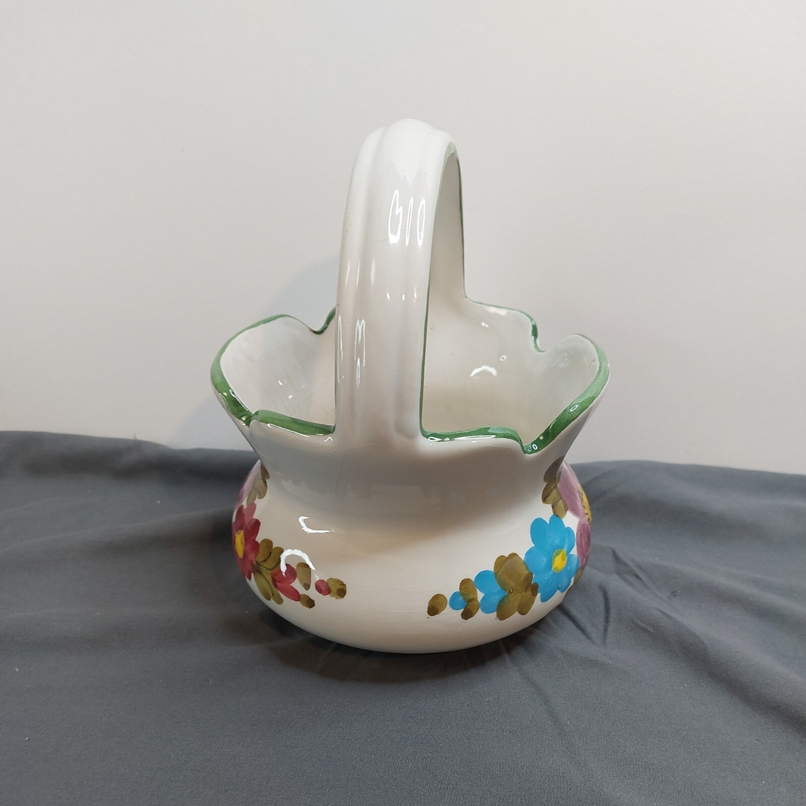 Italian Hand Painted Flower Basket