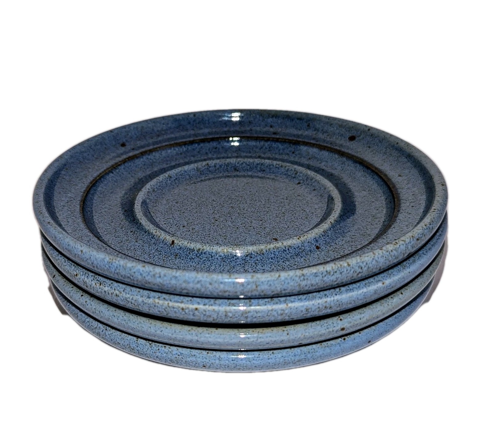 Vtg Dansk Nielstone Blue Saucers Speckled Large 6⅞” Made in Japan A+! x4 Plates