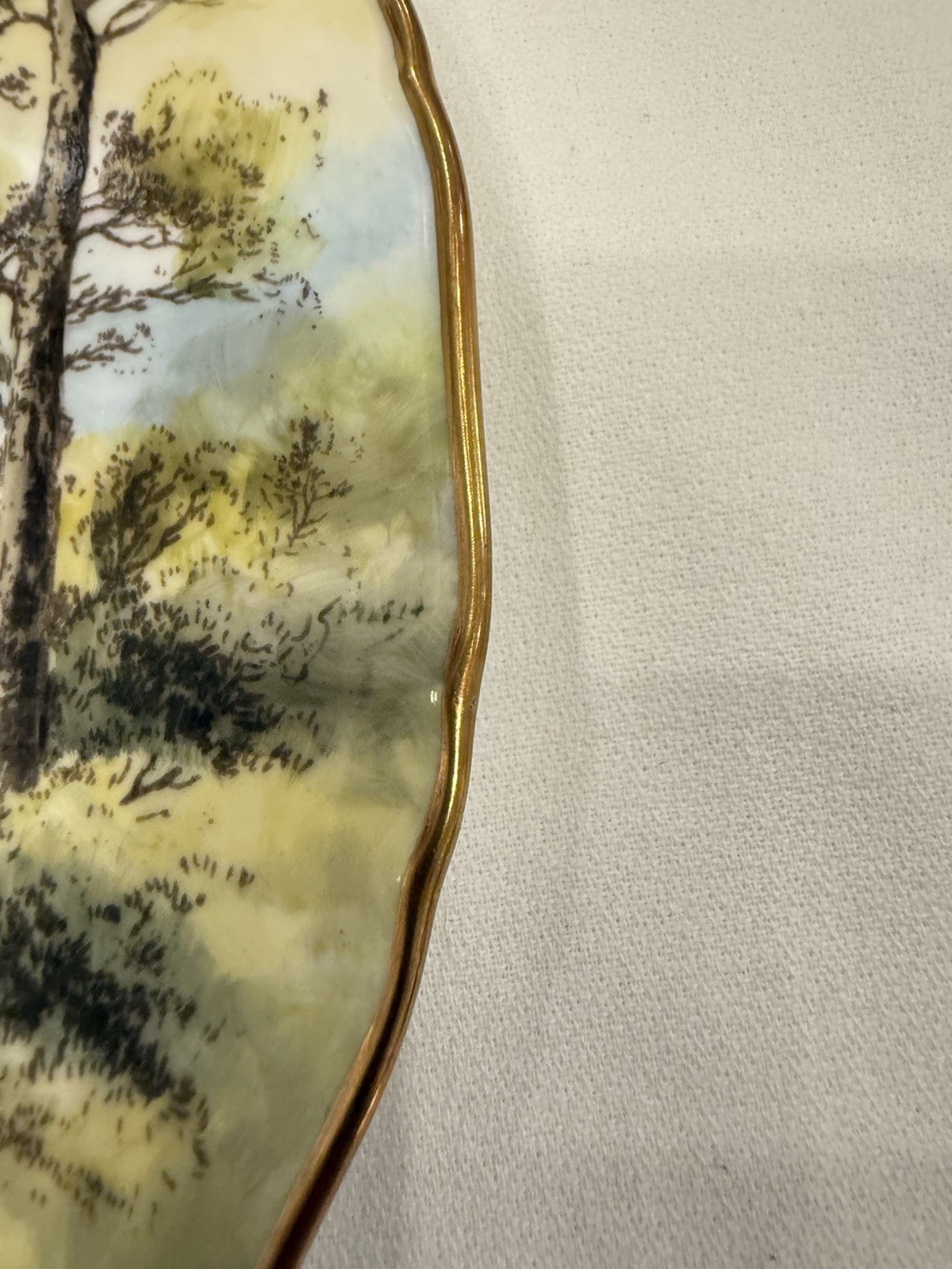 Pristine 1952 Royal Worcester Mary Arden House Cabinet Plate Sign J. Smith 10.5″