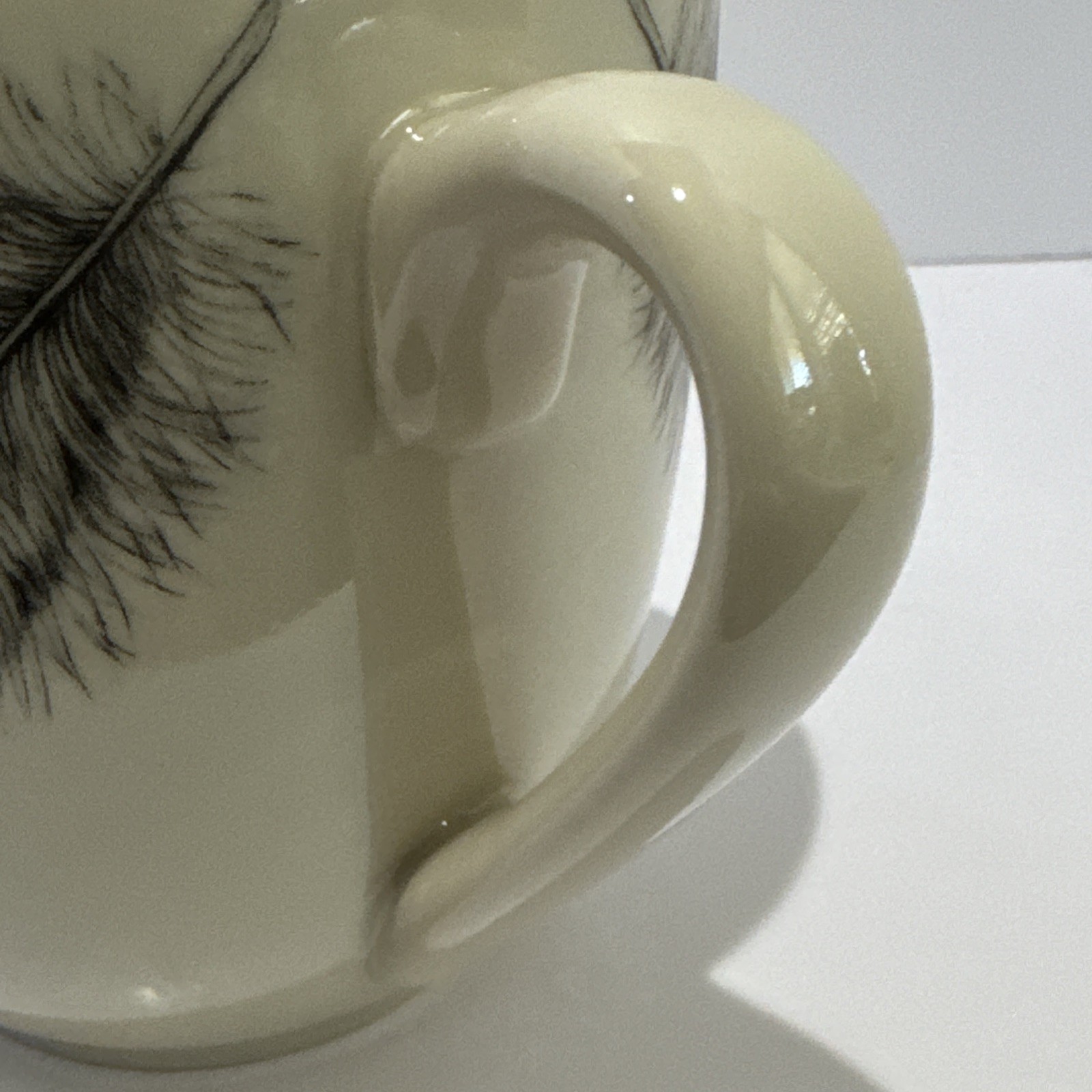 Laura Zindel Quail Feather Stoneware Coffee Mug 16 oz Nature Bird Wildlife