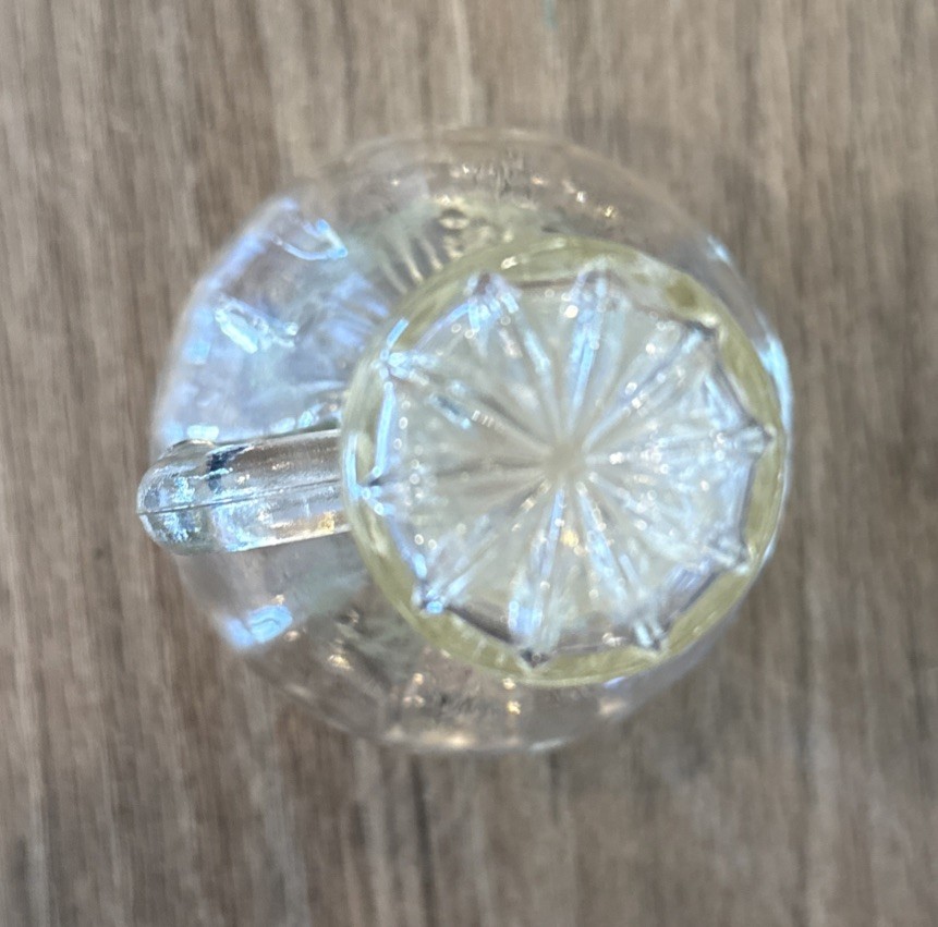 Vintage Clear Glass Oil/ Vinegar Bottle With Stopper-5 & 1/2 Inches Tall
