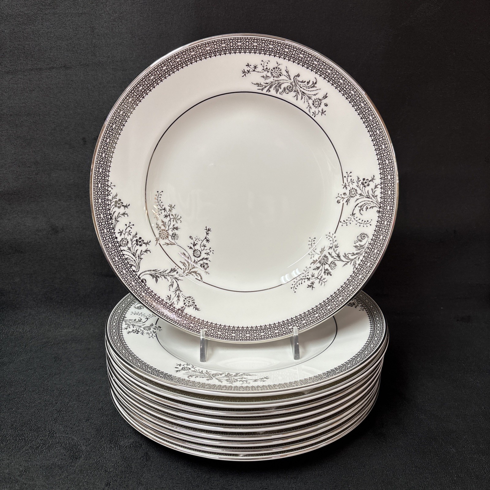 Wedgwood Vera Wang VERA LACE (Platinum) Salad Plate 8 1/8 Inches