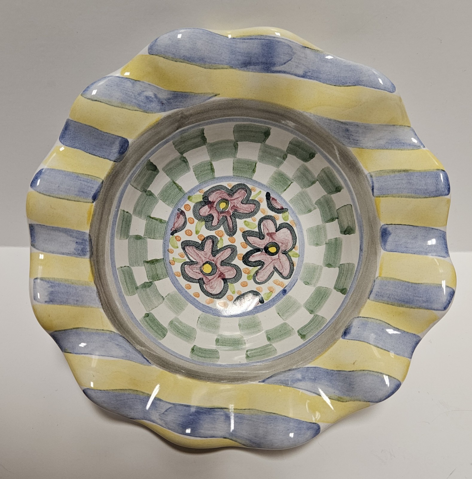 Mackenzie Childs Keukenhof Bowl Fruit Dessert Sauce Bowl 5 7/8″ 1997 Fluted