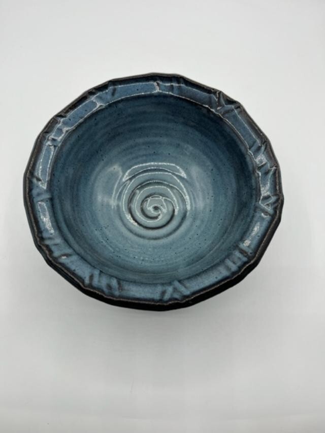 Vtg Pottery Blue Drip Glaze signed Claudia No Chips Or Cracks